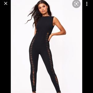 Black fashion Nova lace up bodysuit